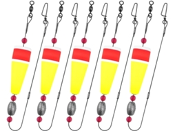 Conjunto de 5 Boias de Pesca com Anel Giratório | S/MARCA