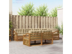Vidaxl Conjunto De Sofás Para Exterior 7 Unid. Natural E Bege