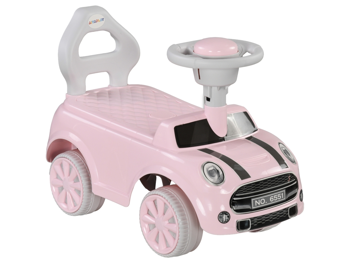 Carro Andador para Bebés de 18 36 Meses Carro Andador com Volante Buzina e Sistema Anti tombo 53x25x35 Cm Rosa Ge