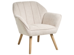 Poltrona BELIANI Torud de Tecido Creme Claro 79x58x76