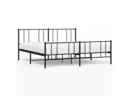 Bed Frame, Bed Frames Vidaxl Preto Aço (200 X 200 Cm)