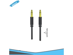 Cabo De Áudio Trançado De Nylon Beisk, Jack Duplo De 1m 3,5mm, Ideal Para Mp3, Mp4 E Smartphones Com Design Durável, Preto 1 Peça