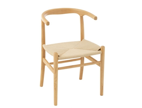 Cadeira De Madeira Com Assento Em Corda Natural 56x52x76 Cm Jline