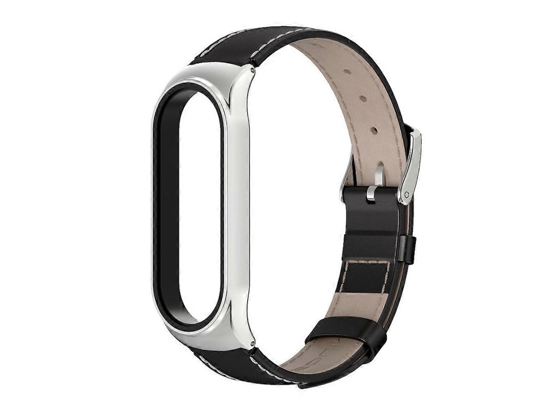 Pulseira De Couro Bovino De Primeira Camada Mijobs Cs Para Xiaomi Mi Band 6/5/4/3 (branca)