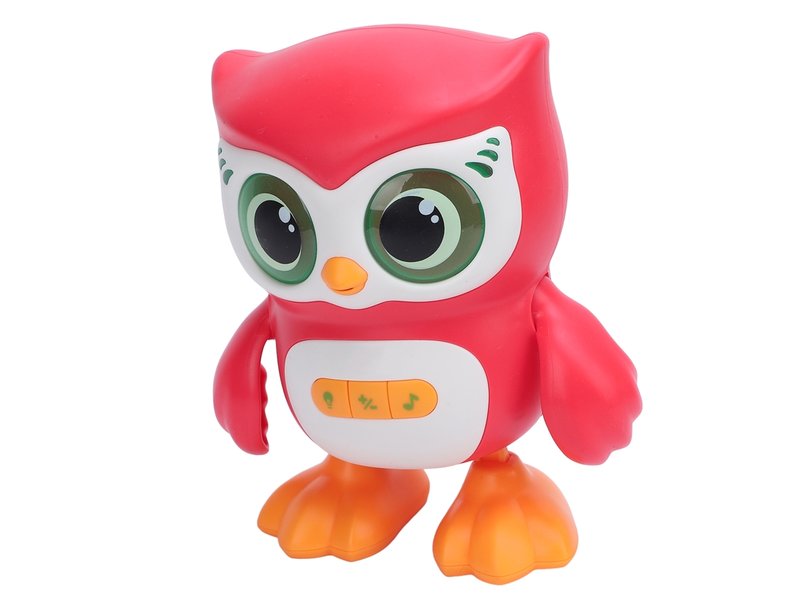 Primerox brinquedo de Coruja Elétrica Inteligente Dançante Cantando Educativo para Bebês Vermelho