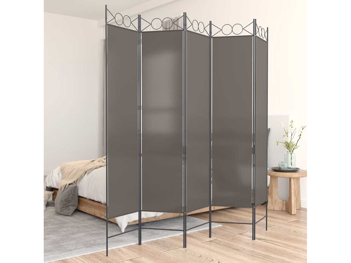 Vidaxl Divisória/biombo Com 5 Painéis 200x220 Cm Tecido Antracite