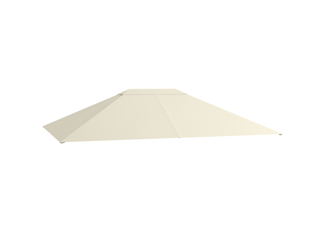 Toldo de substituição para pavilhão, tecido poliéster 180g/m², anti UV, 3x4m, creme BTFORUS