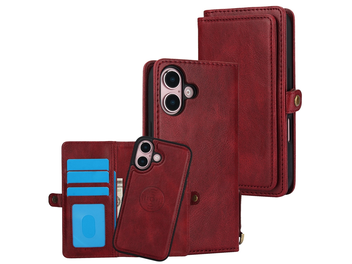 Capa Carteira Hanman Com Fecho Magnético E Compartimentos Para Cartões Para Iphone 17