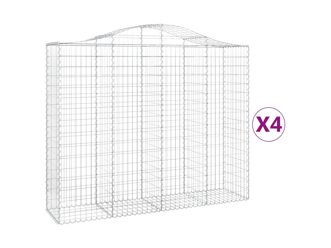 Gabion Basket, Gabion Baskets Vidaxl Prateado Ferro (200 X 50 X 160/180 Cm)