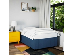 Estrutura De Cama Sem Colchão 120x190 Cm Tecido Azul