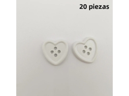 20 Botões de Costura em Formato de Coração, Adequados para Costura, Acessórios de Vestuário Diy, Artesanato Decorativo, Etc. MDUG (branco)