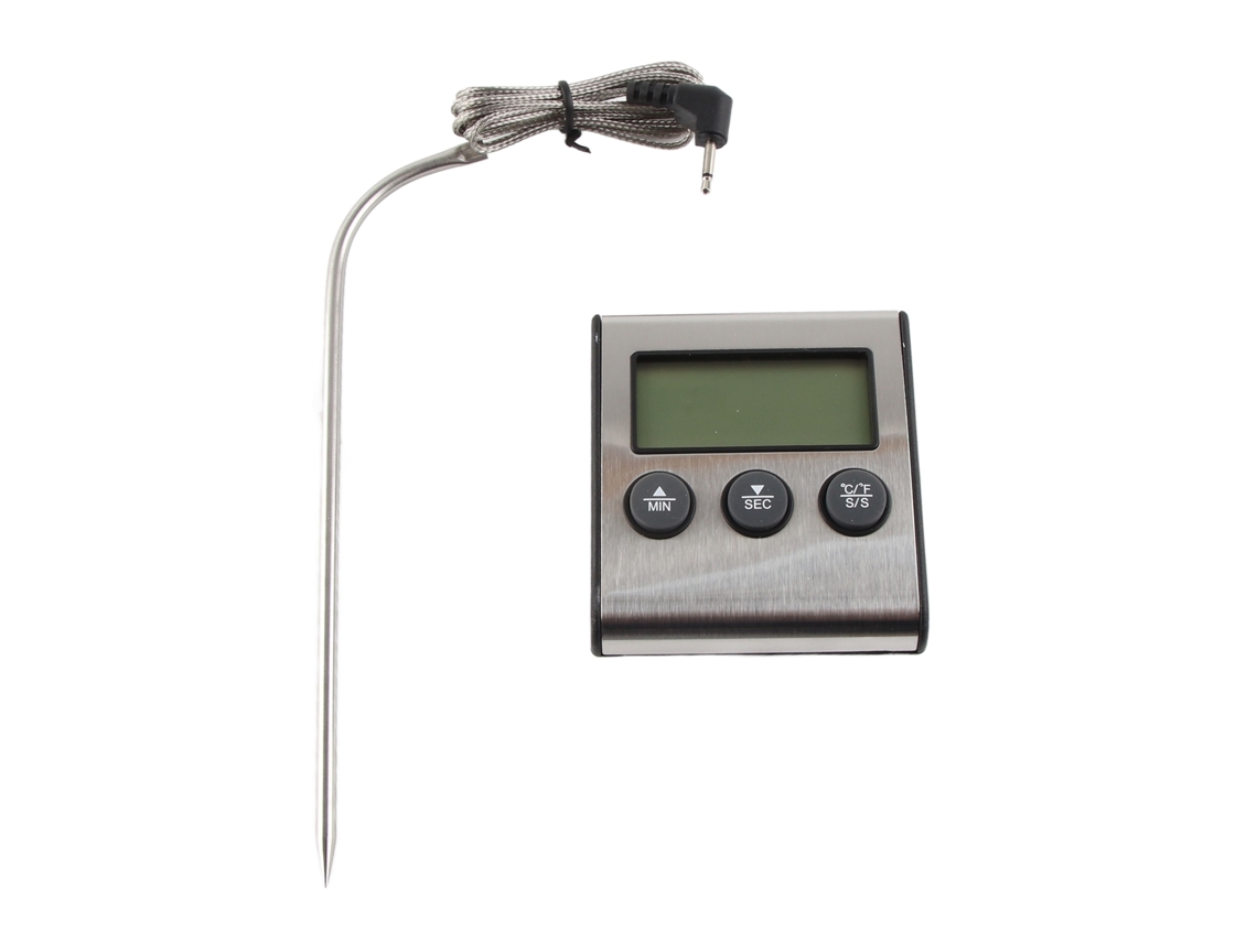 Yuru termômetro Digital de Carne com Sonda e Alarme para Cozinha Churrasco Bbq Grelha Temporizador Lcd C/f