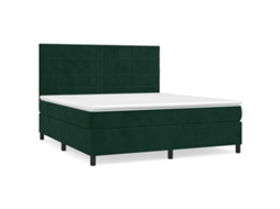 Cama com Molas/colchão 180x200 Cm Veludo Verde escuro MAISON EXCLUSIVE