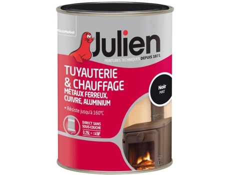 Tinta Para Tubos E Aquecimento Julien 250 Ml Preto Fosco Interior Gliceroftálica
