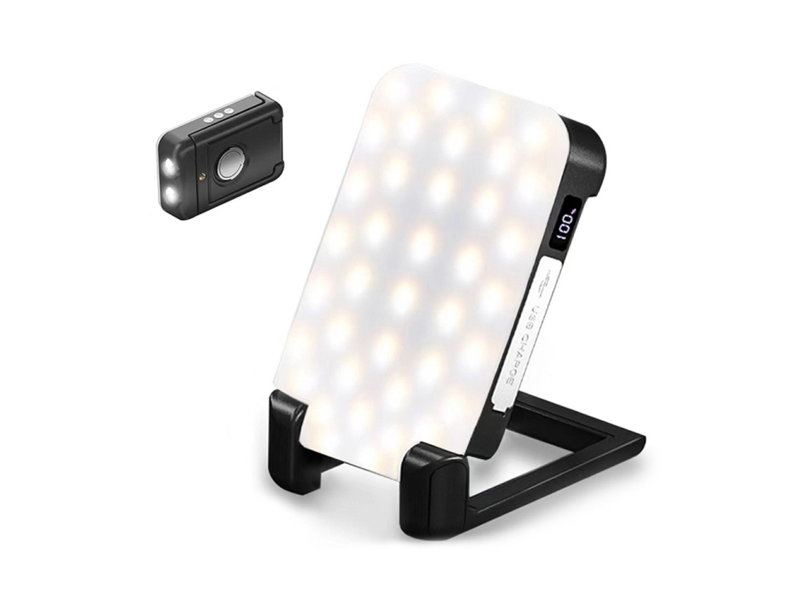 Lanterna Multifuncional Para Camping Ao Ar Livre Com Carregamento Usb Para Barraca (preto)