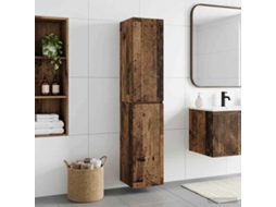 Vidaxl Gabinete De Banheiro Suspenso Madeira Antiga 33 X 34,5 X 160 Cm