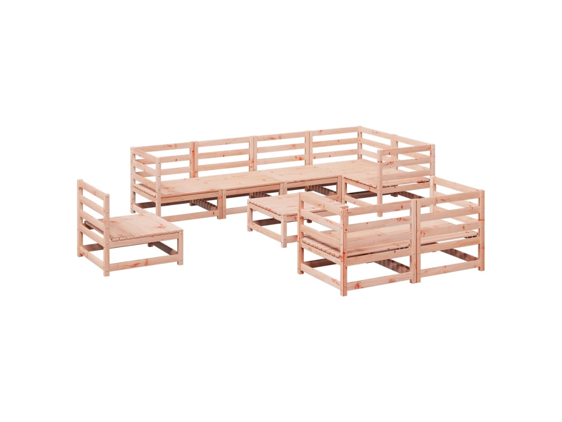 Maison Exclusive - 9 Pcs Conjunto Sofás Jardim Madeira Abeto-de-douglas