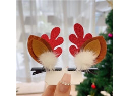 Clipes de Cabelo com Rena de Natal em Plush LAXISCREED