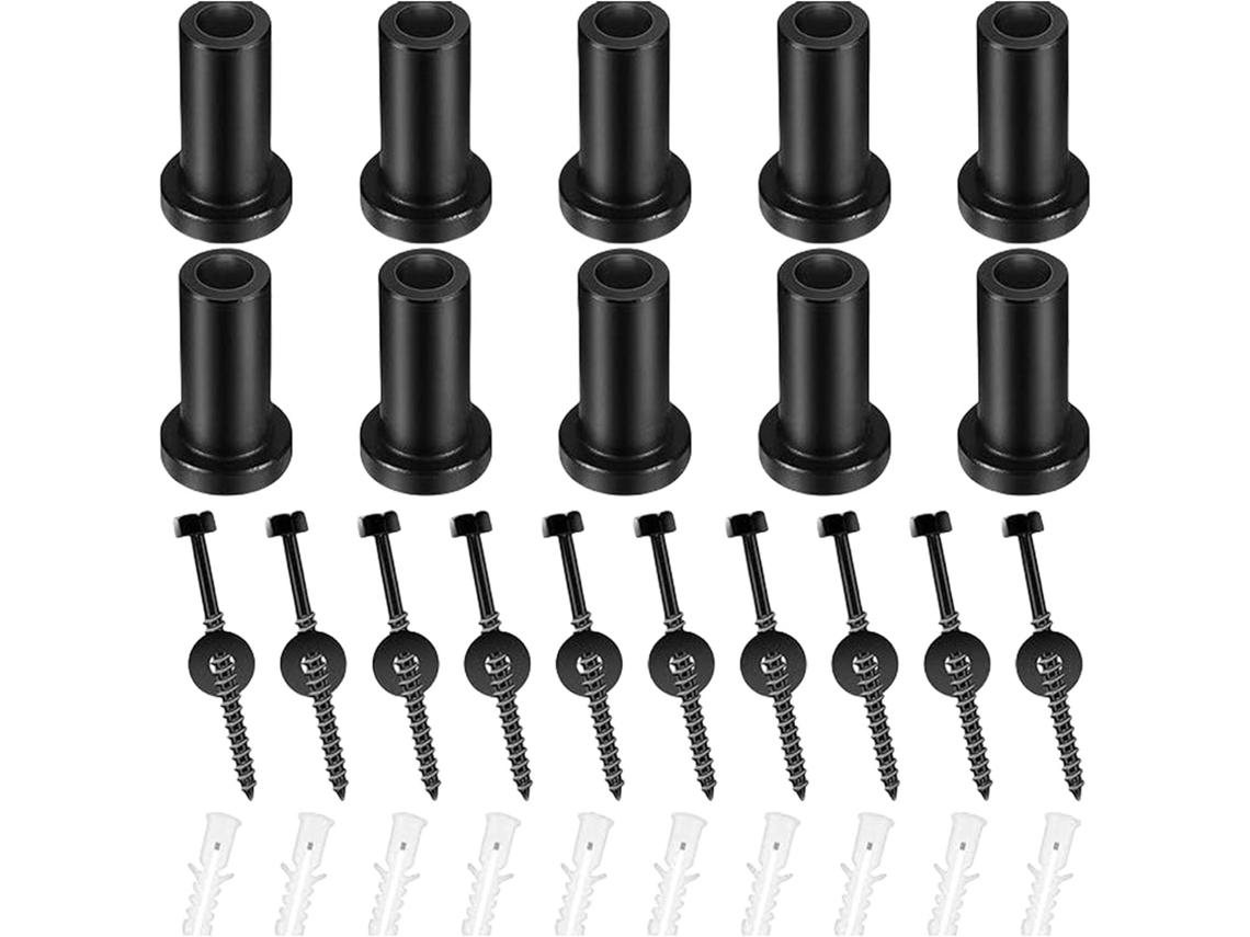 Kit De 10 Espaçadores Para Trilho De Porta De Correr Estilo Celeiro Com Parafusos, Buchas E Fixadores Para Instalação