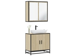 Vidaxl 2 Pcs Conj. Móveis Casa Banho Derivados Madeira Carvalho Sonoma
