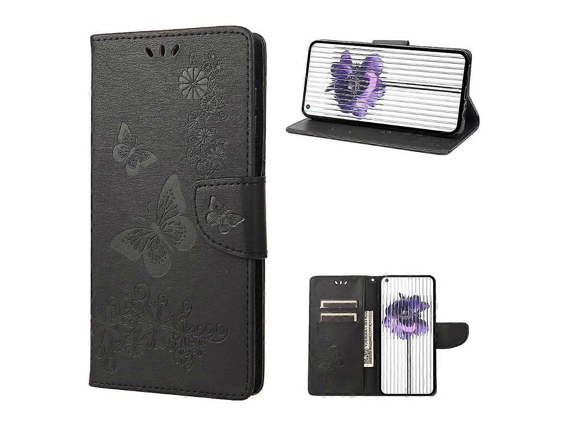 Capa De Celular Dobrável Horizontal Em Couro Com Estampa De Borboleta Para Celular For Nothing Phone 1