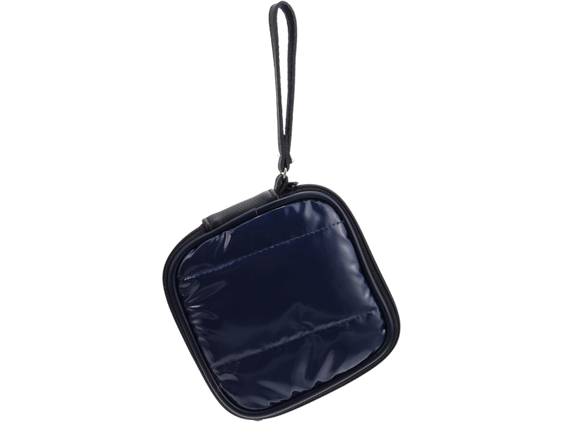 Bolsa Organizadora De Cabos Azul Com 2 Compartimentos E Zíper.