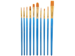 Pincel De Nylon Para Crianças 10 Peças Pincel De Pintura Artística Para Desenho Infantil, Conjunto De Pincéis Para Aquarela E Artesanato