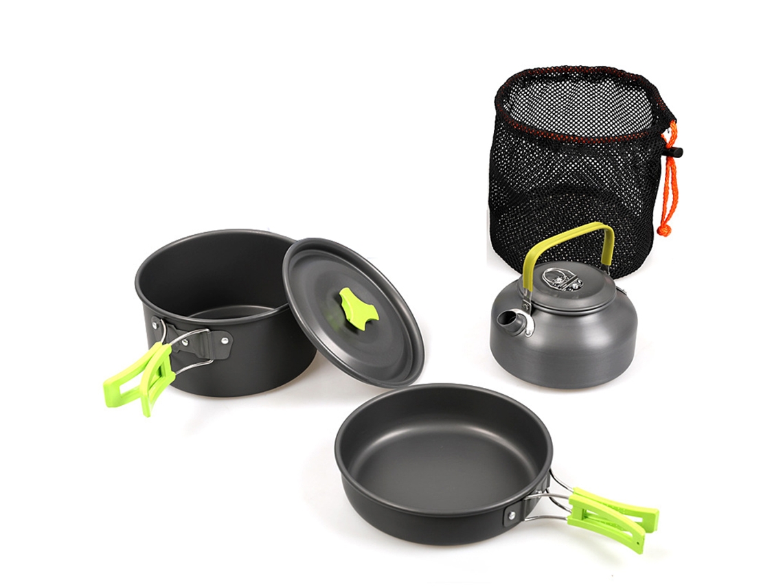 Conjunto De Panelas Para Camping 2 3 Pessoas Panelas De Alumínio Para Acampar, Piquenique, Hiking E Churrasco Rnemitery
