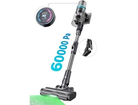 Aspiradora inalámbrica Proscenic P16 - Tubo plegable - 60 kPa/550 W - Autonomía de 55 min - Cepillo para suelos con LED verde - Gris