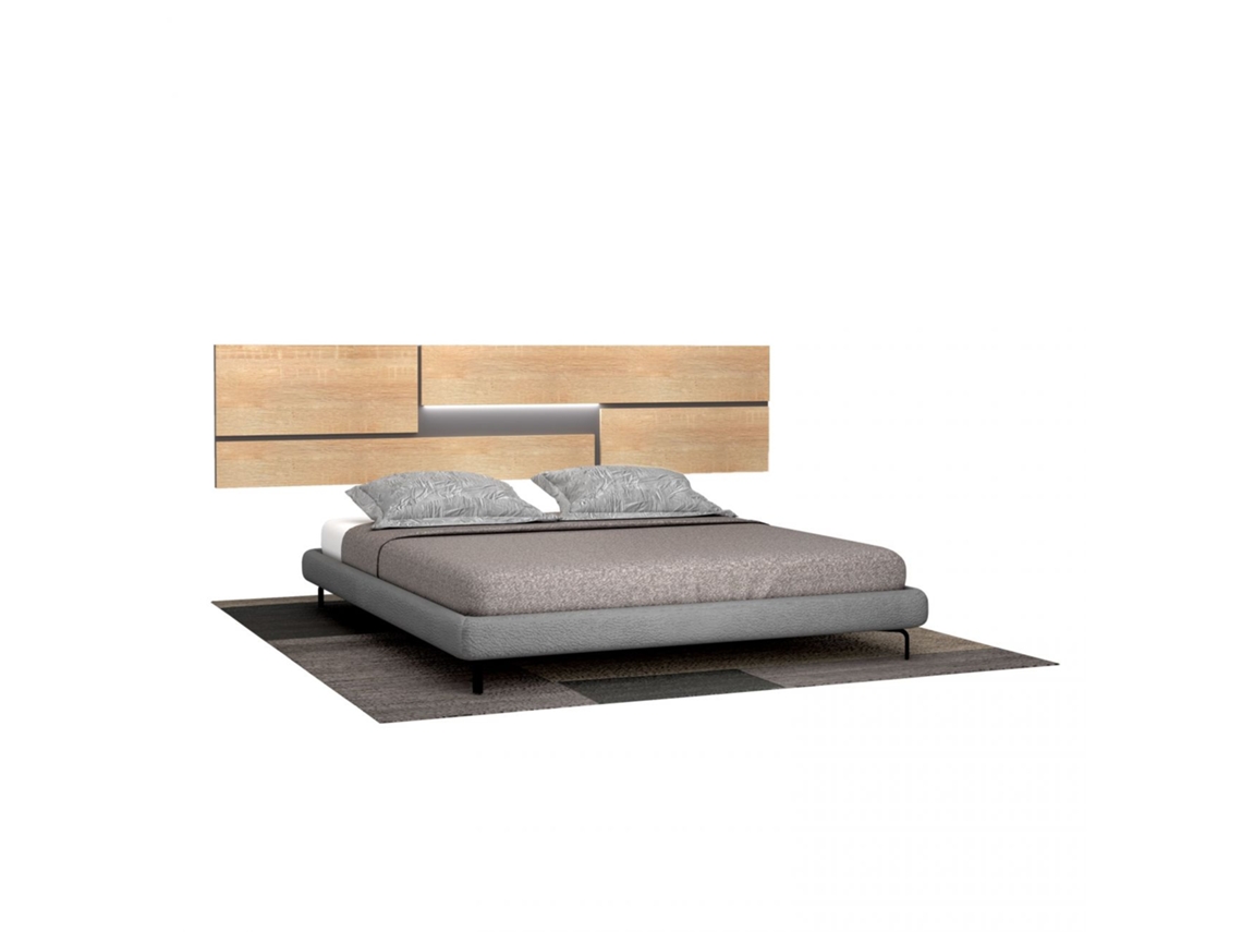 Cabeceira de cama Ataneq Pure Leds Cambria - Grafite 260 x 60 x 3,2 cm