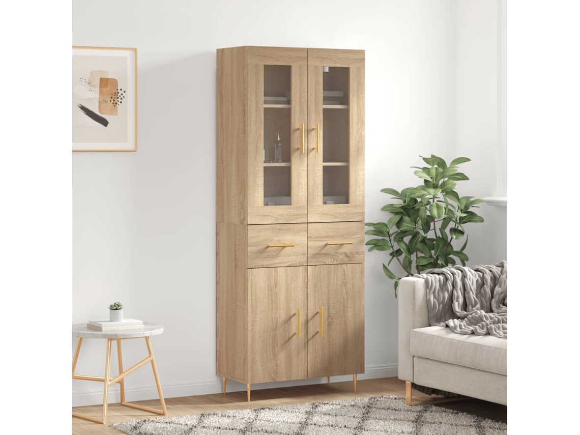 Vidaxl Armário Alto 69,5x34x180 Cm Derivados De Madeira Cor Sonoma