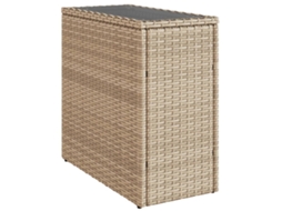 Garden Side Table, Garden Side Tables Vidaxl Bege Rattan / Vime (n/a)