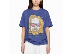 Rockinstone The Big Lebowski Logo Sunglasses Heather Royal Adult T-shirt Size:xl