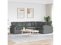 Vidaxl Sofá Modular Com Almofadas Tecido Cinzento-escuro