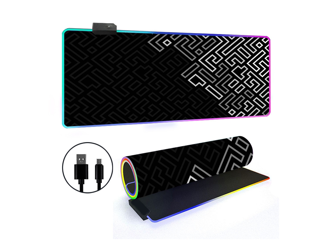 Mousepad Tapete De Mesa Retroiluminado Rgb Com Linhas Simples Brilvibera (estilo 5, 3006004mm)