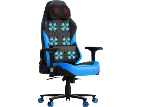Cadeira Gaming GTPLAYER com Massagem, Cadeira Gaming Ergonómica, Cadeira de Escritório, Apoios de Braços 4D, Cadeira de Computador, Encosto Azul