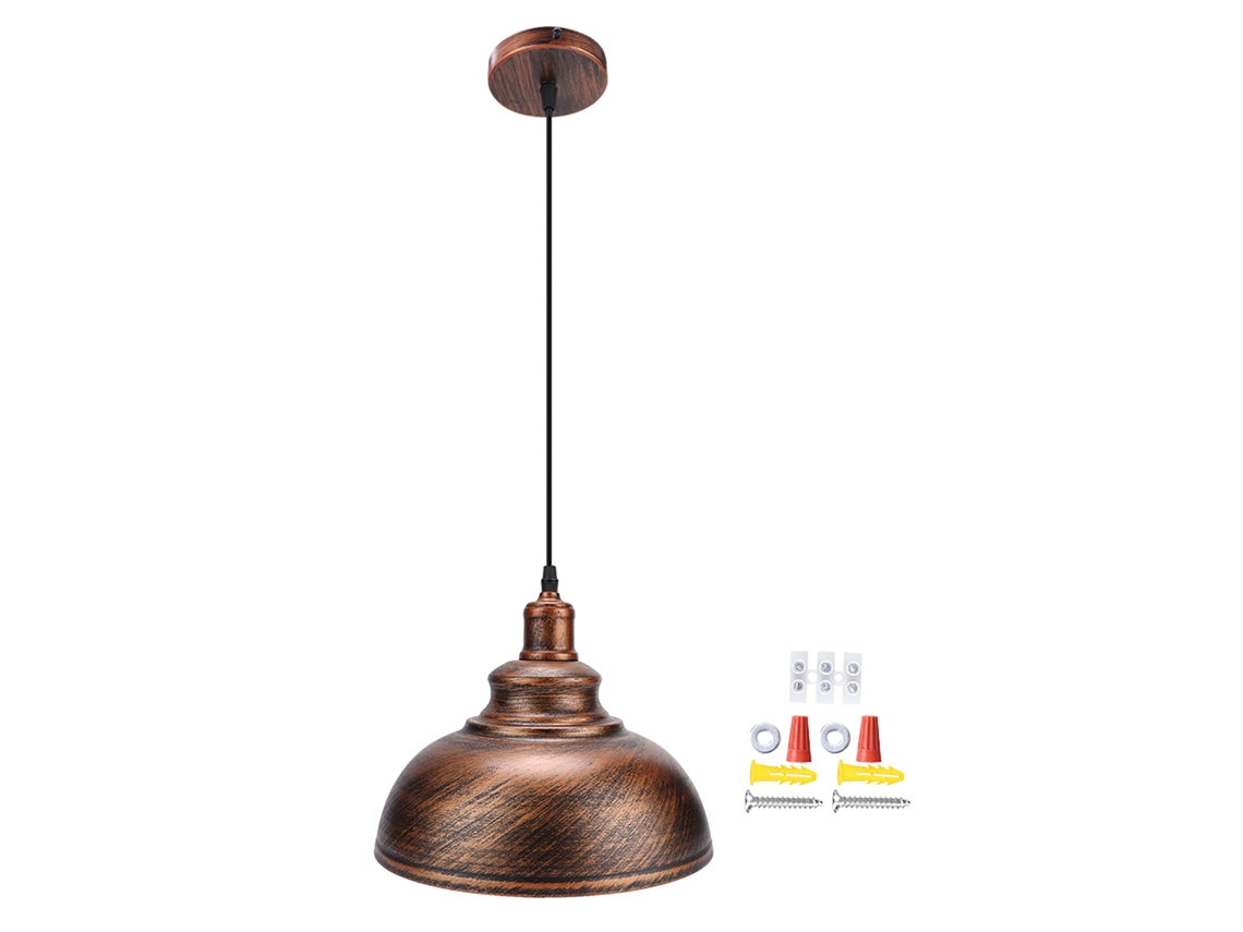 Lâmpada de Teto Pendente Industrial Estilo Moderno Bronze 30cm Sala Jantar Estudo | S/MARCA