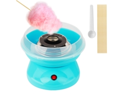 Laxiscreed Máquina De Algodão Doce Mini 450w Portátil E Fácil De Usar Com Palitos E Colher, Azul Celeste