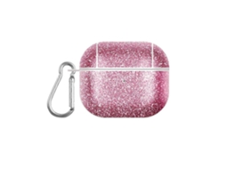 Camada para fone de ouvido Tws em policarbonato com textura Pele e Glitter. GIECY