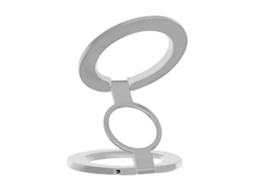 Suporte Magnético Portátil Para Celular, Compatível Com Celulares, Em Metal Resistente, Com Design Prateado.