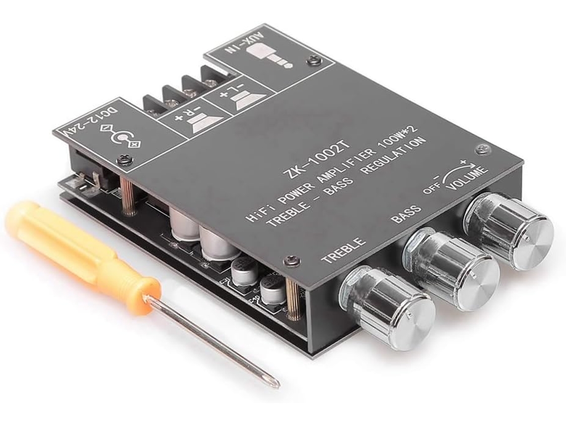 Placa Amplificadora 1002t com Controle de Agudos e Graves, Entradas Bt Aux SFUSHOS