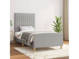 Vidaxl Estrutura de Cama Sem Colchão 90x200 Cm Tecido Cinzento claro