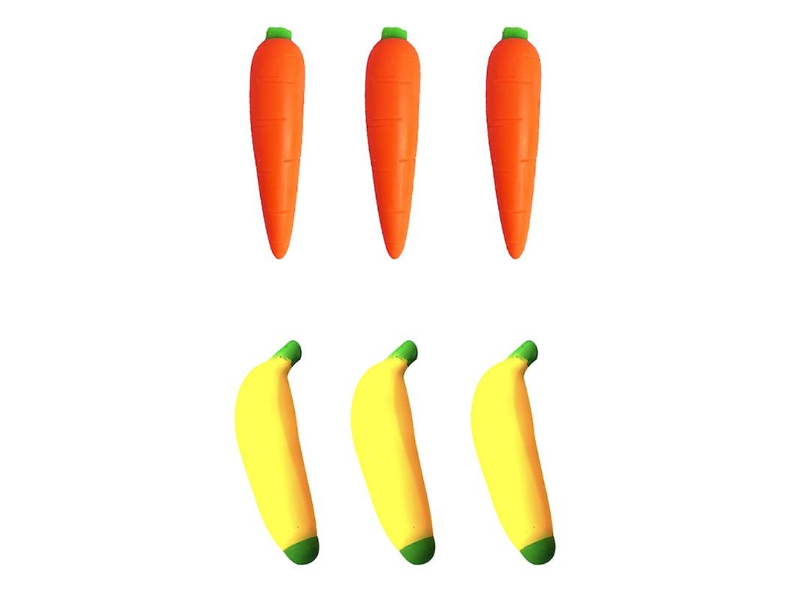 6 Unidades de Brinquedo Elástico de Banana e Cenoura ALLINLESS