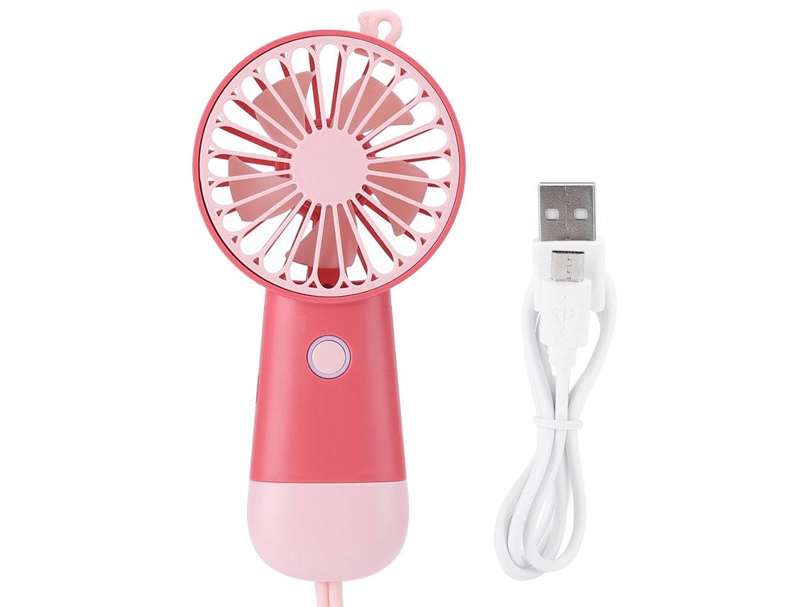 Vento Pequeno Portátil (recarregável Com Luz Led) Mini Elegante De Bolso Usb Portátil Alto Vento Vermelho