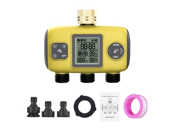 Timer De Irrigação Com 3 Saídas Programável Valvulas Automáticas Controle Lcd Ipx5 Resistente Água Jardim/relva/ Quintal Uk Padrão
