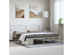 Estrutura De Cama Com Cabeceira 193x203 Cm Metal Branco