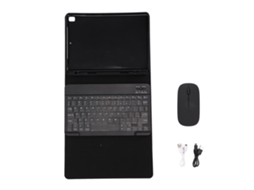 Capa para tablet com teclado e mouse, proteção completa, para iOS 9.7 Air 1/2, preta | S/MARCA