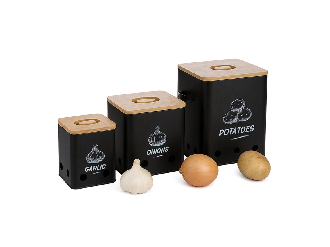 Conjunto De 3 Caixas Ventiladas Para Vegetais