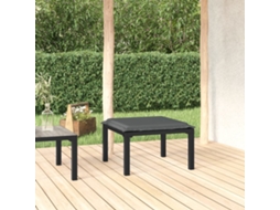 Vidaxl Apoio De Pés Para Jardim Com Almofadão Vime Pe Preto E Cinzento