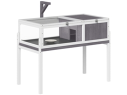 Casa Tartarugas Madeira Janela Tampa Cinza 104x53x82cm VOLTEDGE